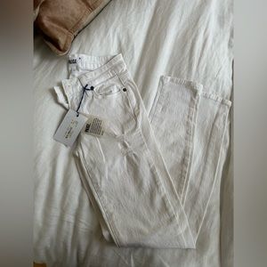 Paige White Distressed Denim Skinny Jeans, Size 24, NWT!
